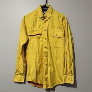 USED Men's George Strait Long Sleeve Button Down Shirt Color Yellow Size Small